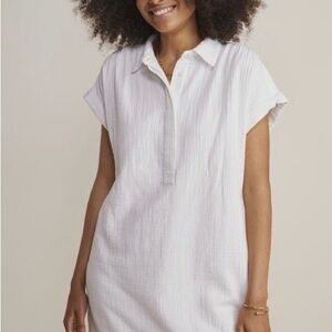 Vineyard Vines Margo Double
Gauze Shirt Dress  White XS
